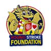 Geborduurd Young Stroke Foundation embleem met gouden draak