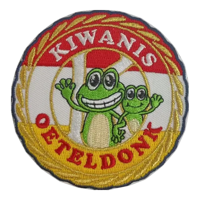 Geborduurd maatwerk embleem Kiwanis Oeteldonk, gemaakt door Oeteldonk Online