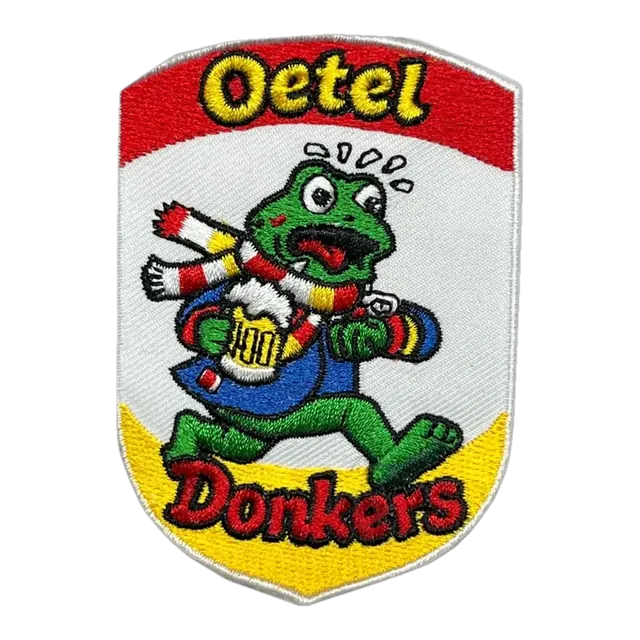 Geborduurd maatwerk embleem Oeteldonkers, gemaakt door Oeteldonk Online
