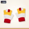 Oeteldonkse vingerloze handschoenen rood-wit-geel